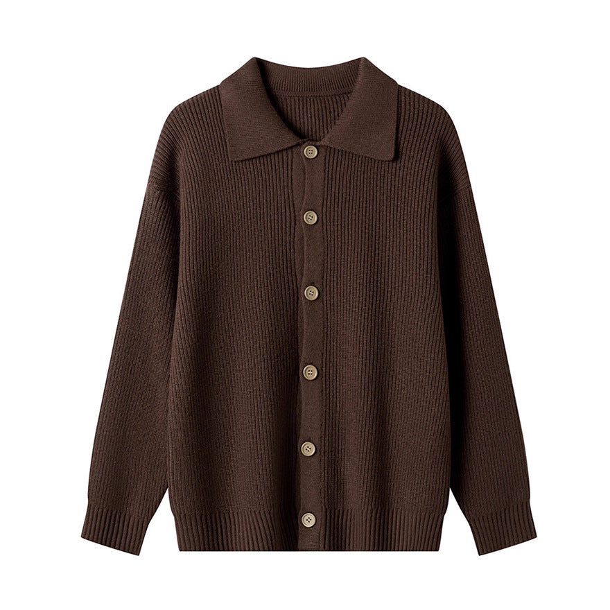 Damen Gemusterte Strickjacke mit Kragen und Knopfleiste R&B