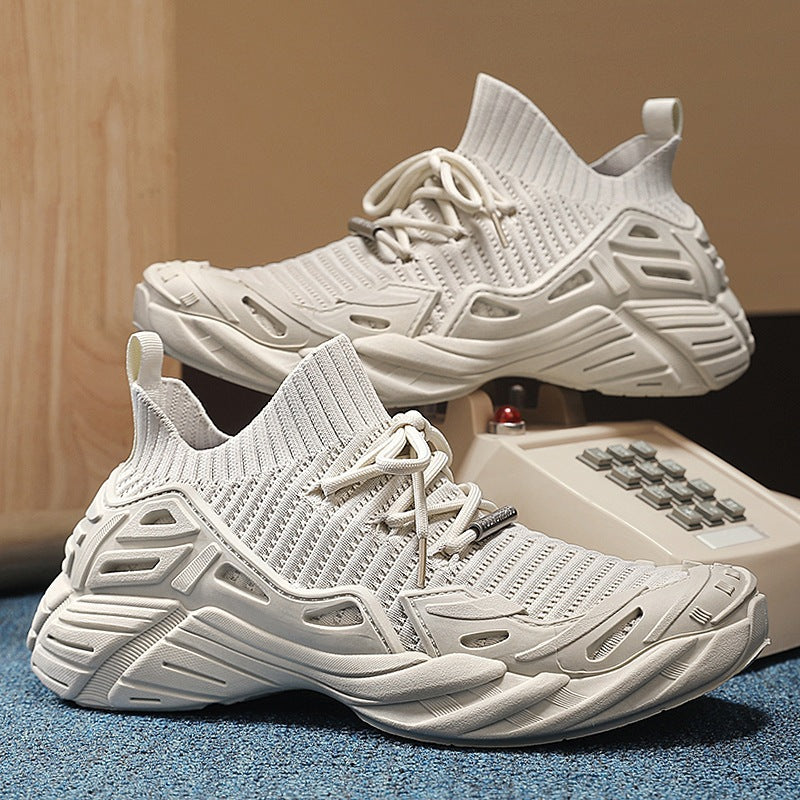 Damen Sportliche Strick-Sneaker mit atmungsaktiver Oberflächenstruktur