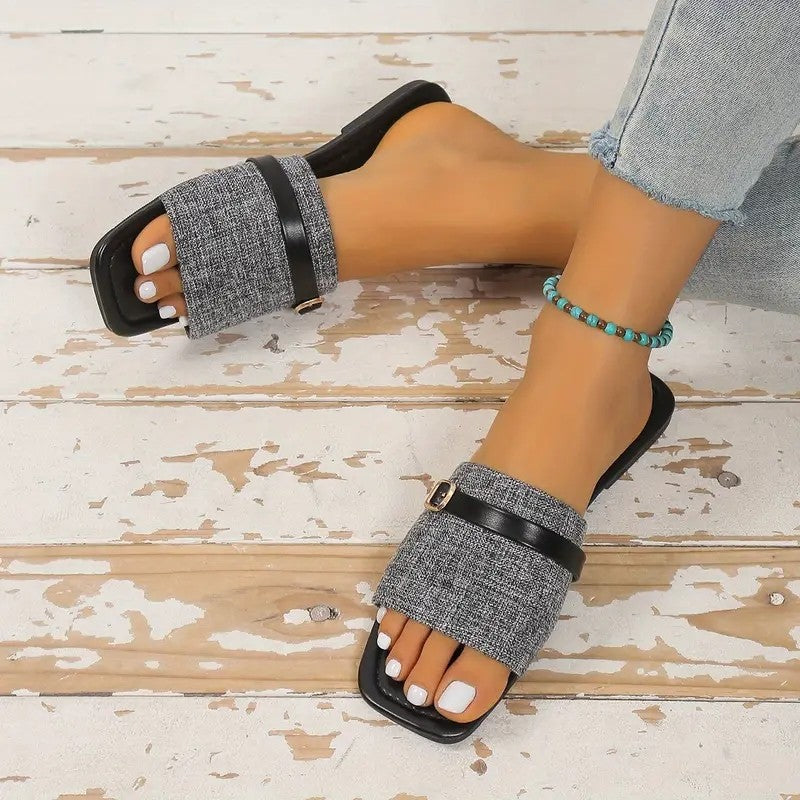 Damen modische Pantoletten mit elegantem Kreuzband-Design R&B