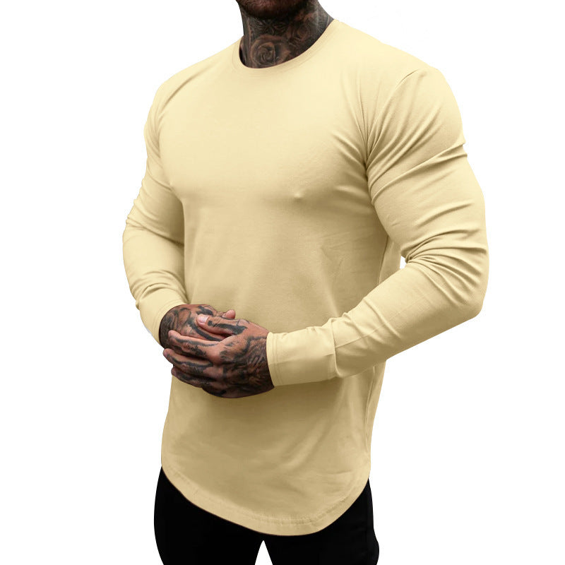 Herren Langarmshirt aus weichem, elastischem Baumwollmix mit Rundhalsausschnitt R&B