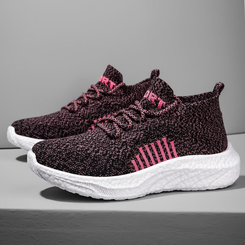 Damen Sportliche Sneakers mit atmungsaktivem Strickmaterial R&B