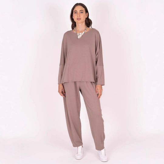 Damen lässiger Zweiteiler aus weichem Jersey mit weitem Schnitt R&B
