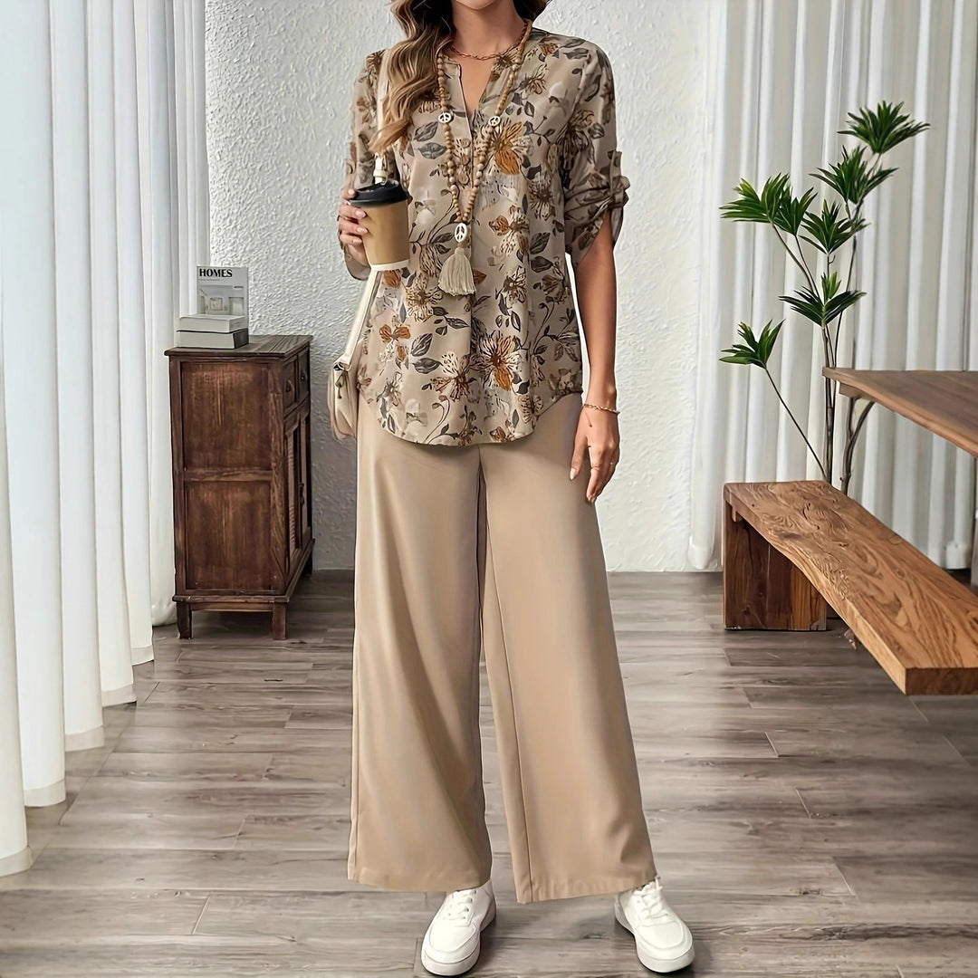 Damen lässige und elegante Blusen mit floralem Muster R&B