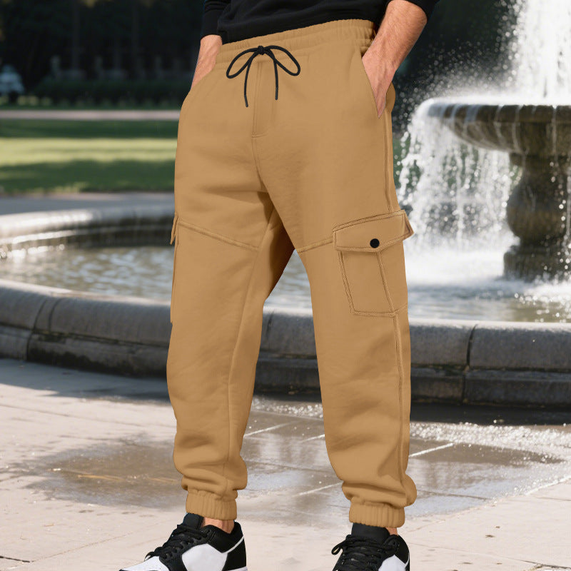 Herren Cargo-Jogginghose mit seitlichen Taschen und elastischem Bund R&B