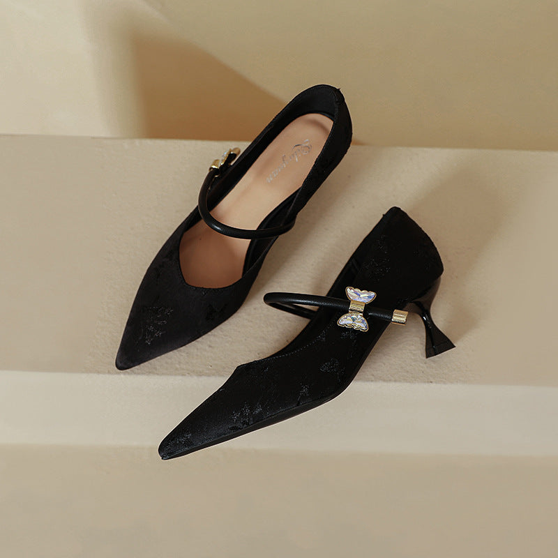 Damen elegante Ballerinas mit stilvollem Schnallen-Design