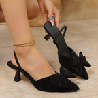 Damen Slingback-Pumps mit elegantem Schleifenakzent und komfortabler Sohle R&B