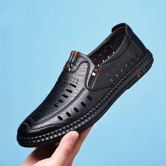 Herren Bequeme Slip-On Mokassins mit atmungsaktivem Lederobermaterial R&B