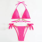 Damen Triangel-Bikini mit modischem Quastenschmuck