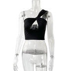 Damen Crop-Top mit Knotendetails