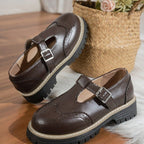 Damen Elegante Schnürschuhe mit Brockmuster und Blockabsatz R&B