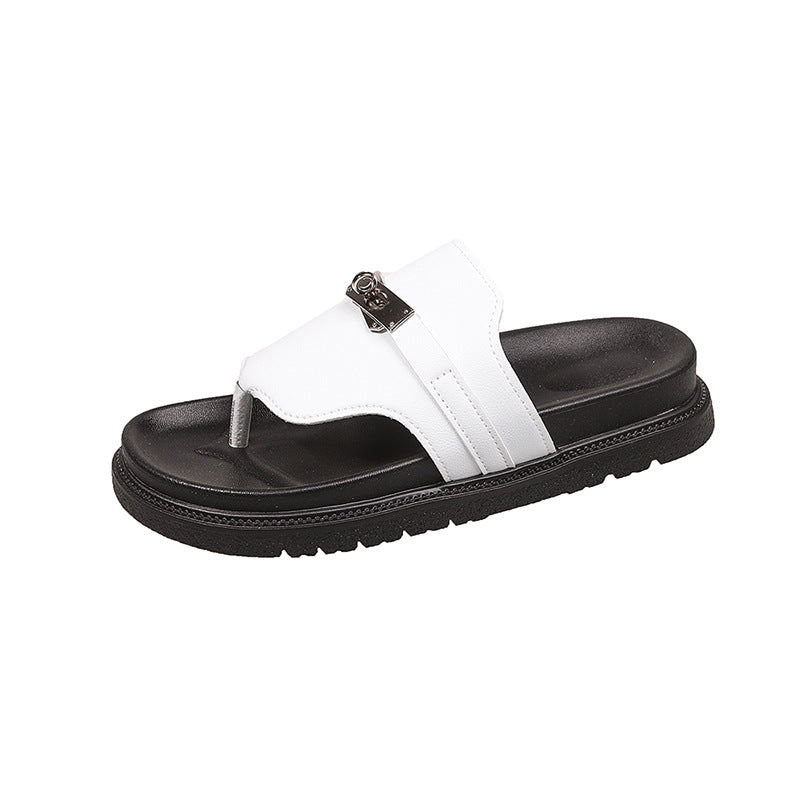Damen Coole Zehentrenner-Sandalen mit modischem Riemen und ergonomischem Fußbett R&B