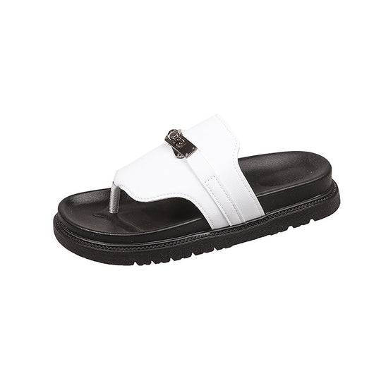 Damen Coole Zehentrenner-Sandalen mit modischem Riemen und ergonomischem Fußbett R&B