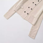 Damen elegante Kurzjacke mit doppelt knöpfbarem Verschluss und Taschen R&B