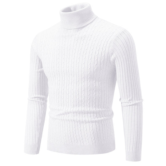 Herren Rollkragenpullover mit strukturiertem Zopfmuster R&B