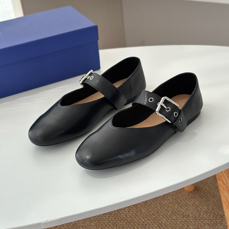 Damen elegante Ballerinas mit modischem Schnallen-Detail
