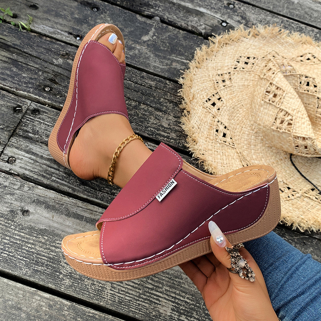 Damen Wedge-Pantoletten mit elegantem Schnitt und modischem Riemendesign R&B