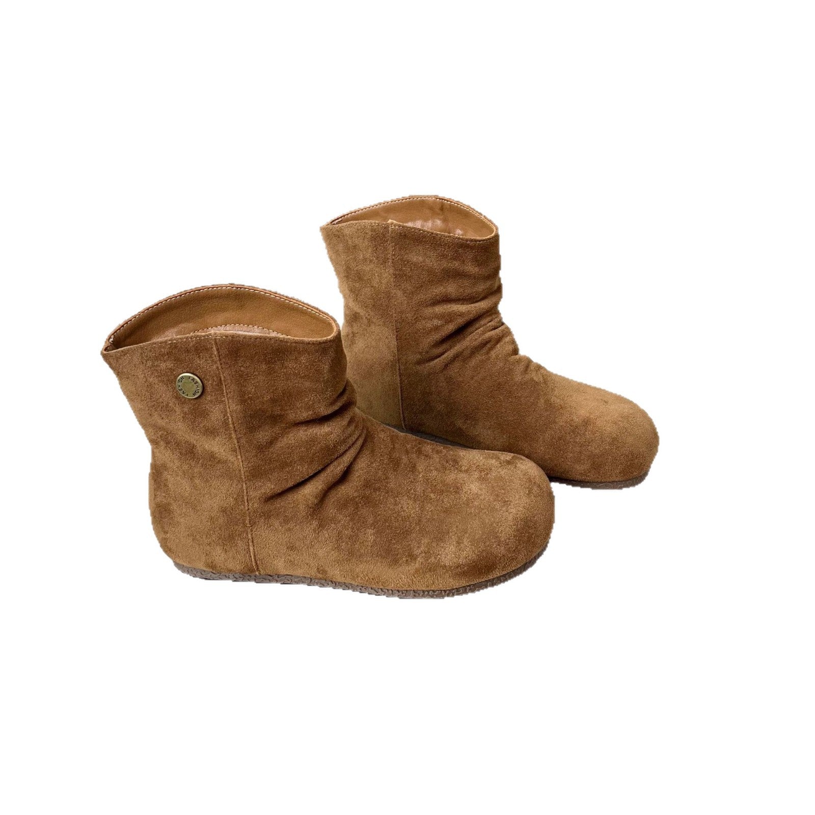 Damen kuschelige Wildleder-Stiefel mit flexiblem Knöchelbereich und rutschfester Sohle R&B