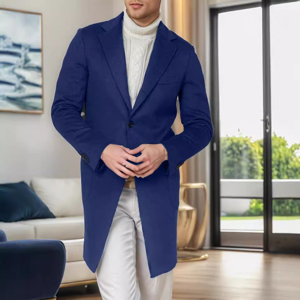 Herren Eleganter Wollmantel mit modernem Schnitt und praktischen Taschen R&B