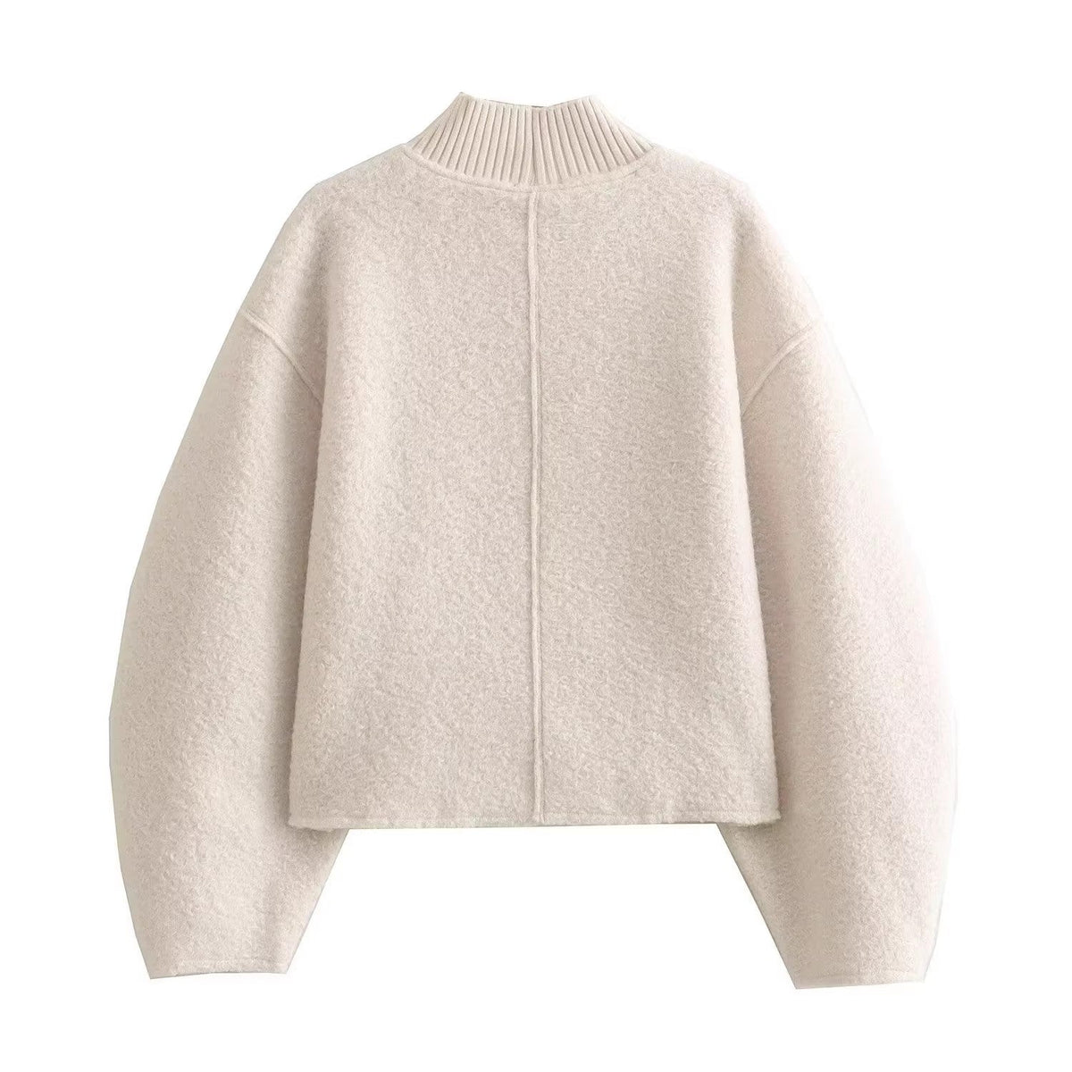 Damen Grobstrickpullover mit hohem Kragen R&B