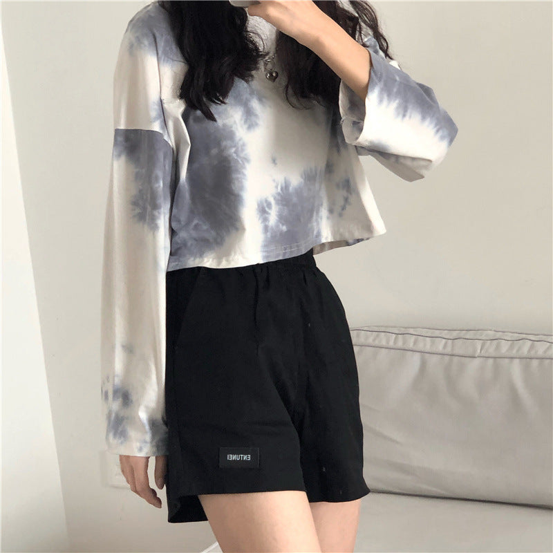 Damen cropped Sweatshirt mit modernen Batik-Designs und lässigem Schnitt