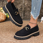Damen Mokassins mit modischem Riemendesign und robustem Profil R&B