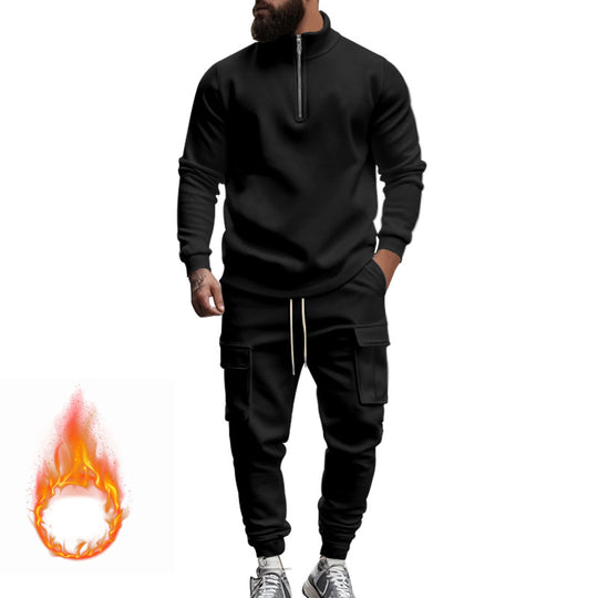 Herren Sportliches Kapuzenanzug-Set mit Reißverschluss und praktischen Taschen R&B