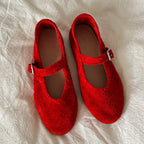 Damen Ballerina-Schuhe mit schickem Riemen und weichem Obermaterial