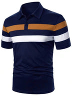 Herren Polohemd mit modernem Farbblockdesign und atmungsaktiven Materialien