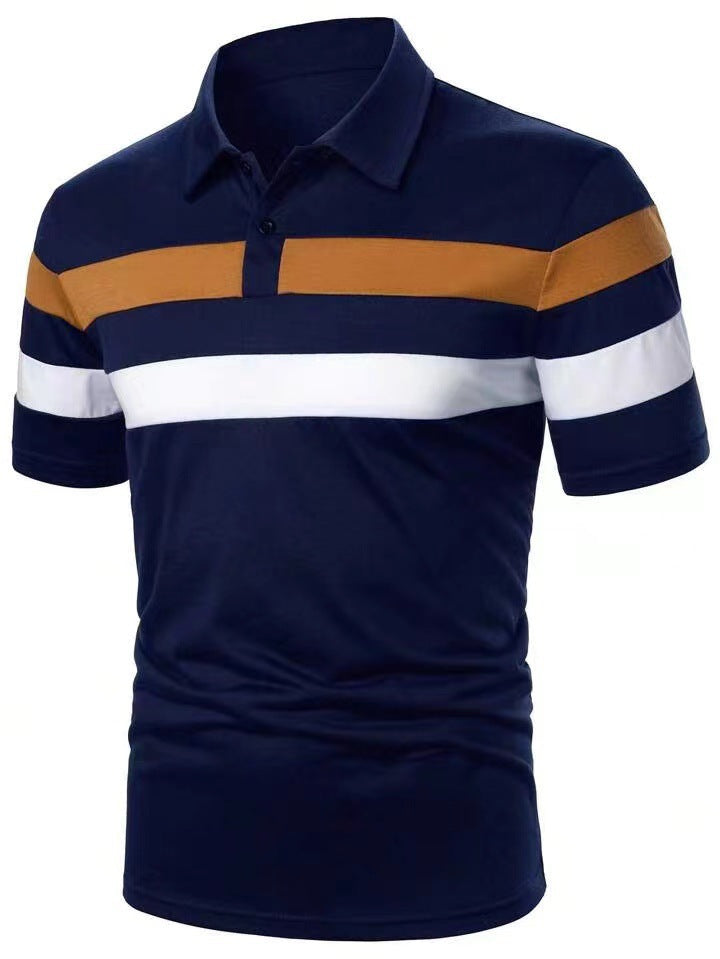 Herren Polohemd mit modernem Farbblockdesign und atmungsaktiven Materialien