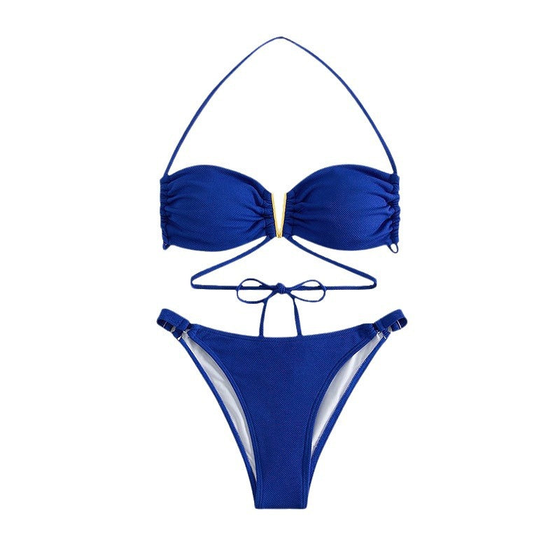 Damen Triangel-Bikini mit raffinierten Details und verstellbaren Trägern