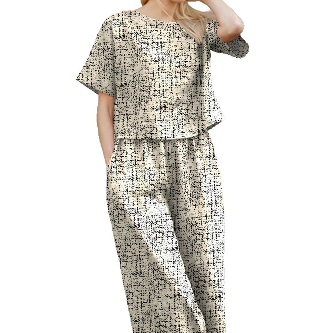 Damen entspannter Zweiteiler mit weitem Schnitt und modischem Grafikdesign R&B