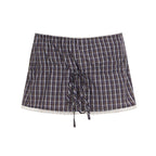 Damen modische Karoschorts mit verstellbarem Bund R&B