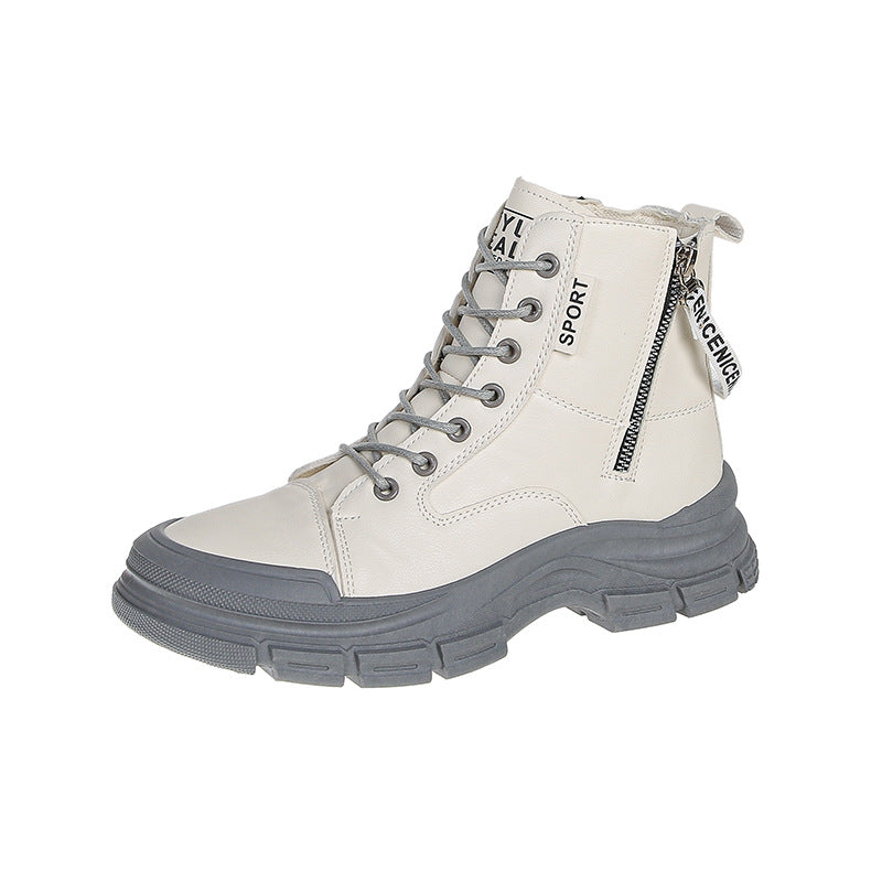 Damen modische High-Top Sneakers mit praktischem Reißverschluss und atmungsaktiver Sohle R&B