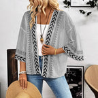 Damen Leichtes und luftiges Strickcardigan mit ethnischem Muster R&B