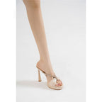 Damen elegante Zehentrenner-Sandalen mit modischer Schleifenverzierung R&B
