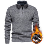 Herren Strickpullover mit halbem Reißverschluss und modischem Strukturdesign R&B