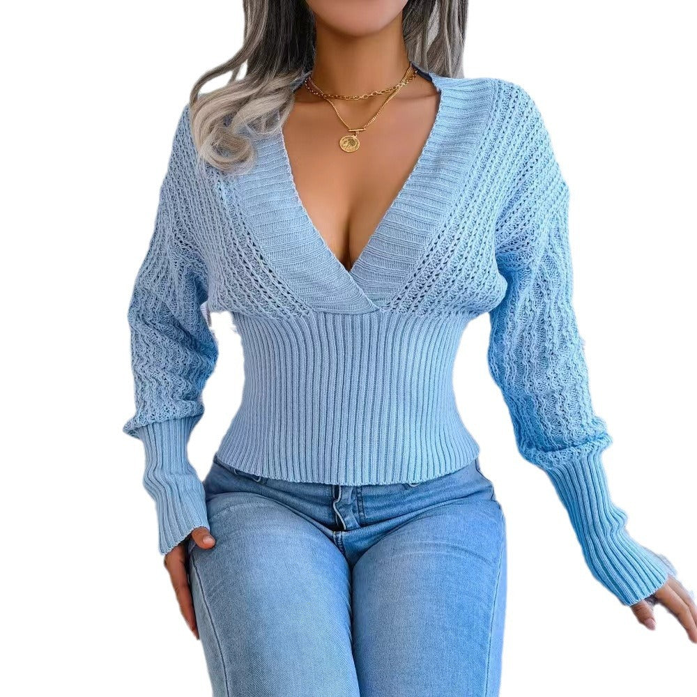 Damen Strickpullover mit V-Ausschnitt und feiner Maschenstruktur R&B