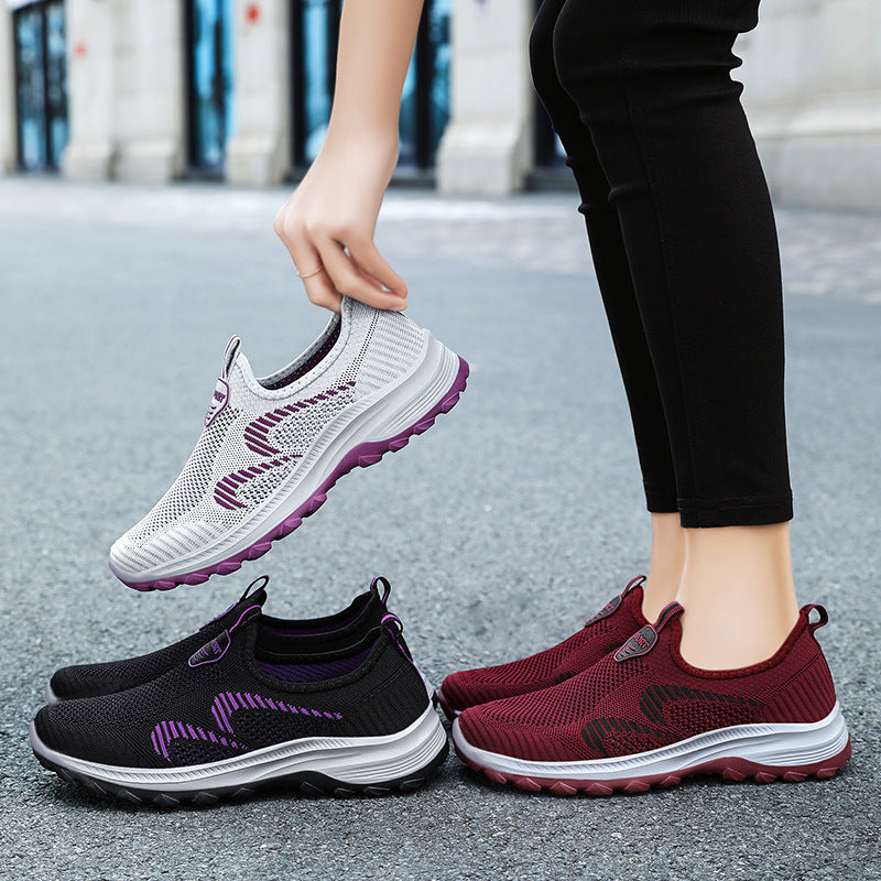 Damen Sportliche Freizeitschuhe mit elastischem Strickdesign R&B