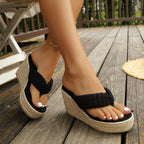 Damen Glamouröse Wedge-Pantoletten mit weich gepolsterter Sohle R&B