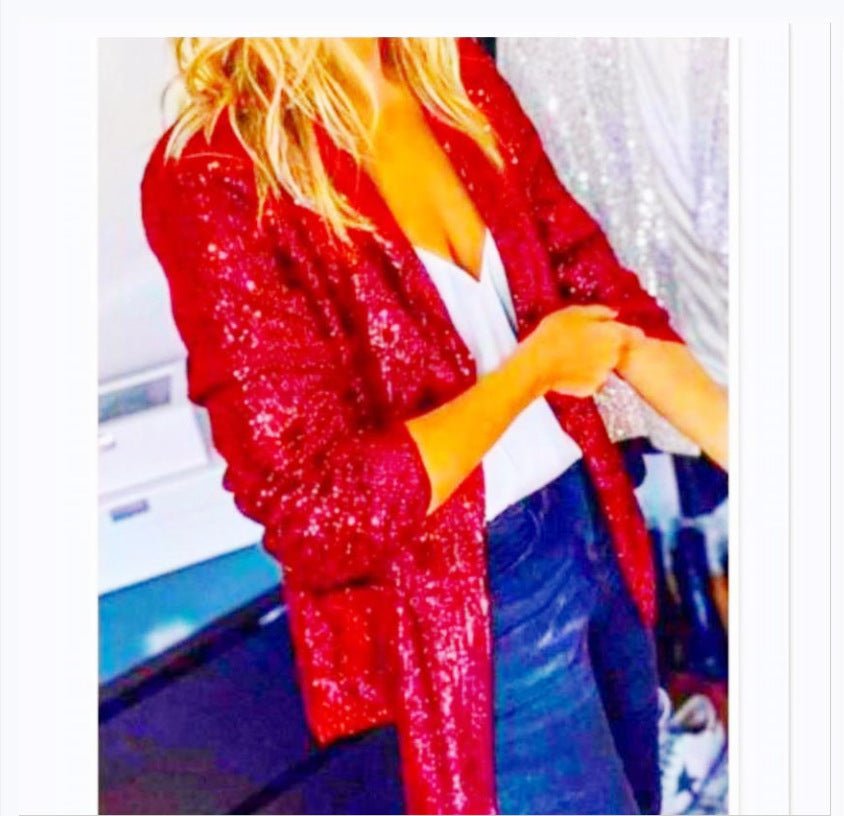 Damen Blazer mit Paillettenbesatz R&B
