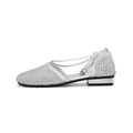 Damen elegante Ballerinas mit modischem Netzdesign und schimmerndem Akzent