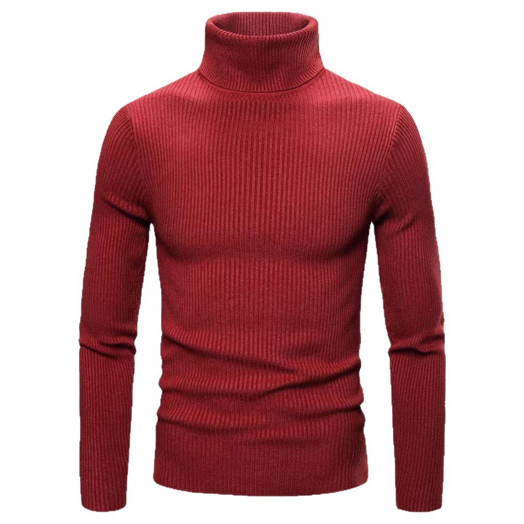 Herren hochwertiger Rollkragenpullover aus feinem Rippstrick R&B