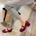 Damen Plateau-Pumps mit dekorativem Doppelriemen