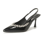 Damen Slingback-Pumps mit funkelnden Strassdetails und elegantem Design