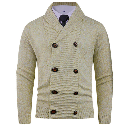 Herren Strickjacke mit doppelter Knopfleiste und feiner Struktur R&B