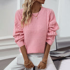 Damen Strickpullover mit strukturiertem Zopfmuster