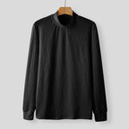 Unisex nan texturierter Waffelstrick-Pullover mit schmalem Stehkragen und Rippbündchen R&B