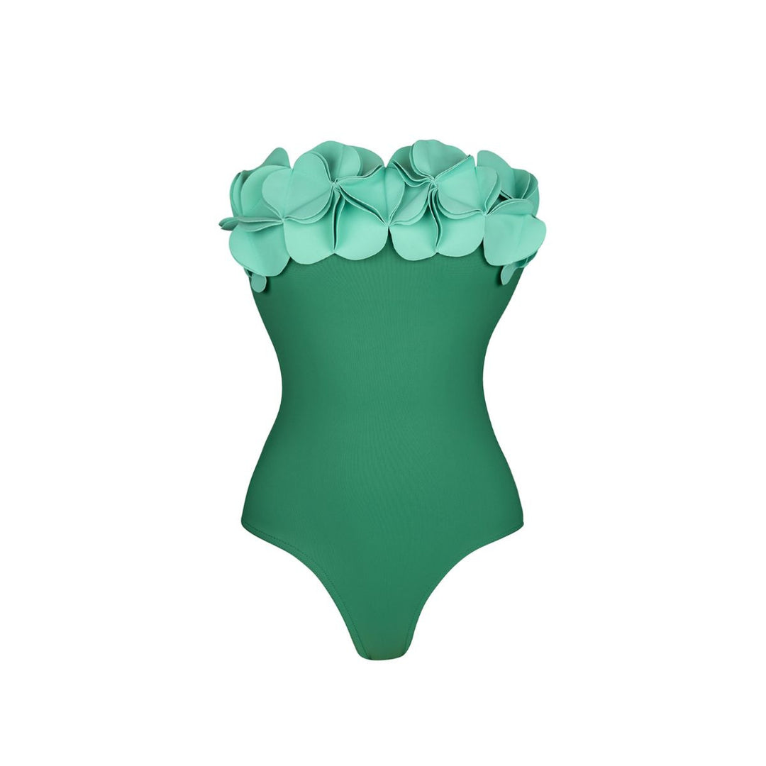 Damen Schwimmanzug mit floralem Oberteil und eleganter Maxi-Rock R&B