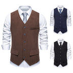 Herren eleganter Anzugweste mit strukturiertem Design und praktischen Taschen