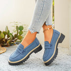 Damen Mokassins mit klobiger Gummisohle und modischem Obermaterial R&B